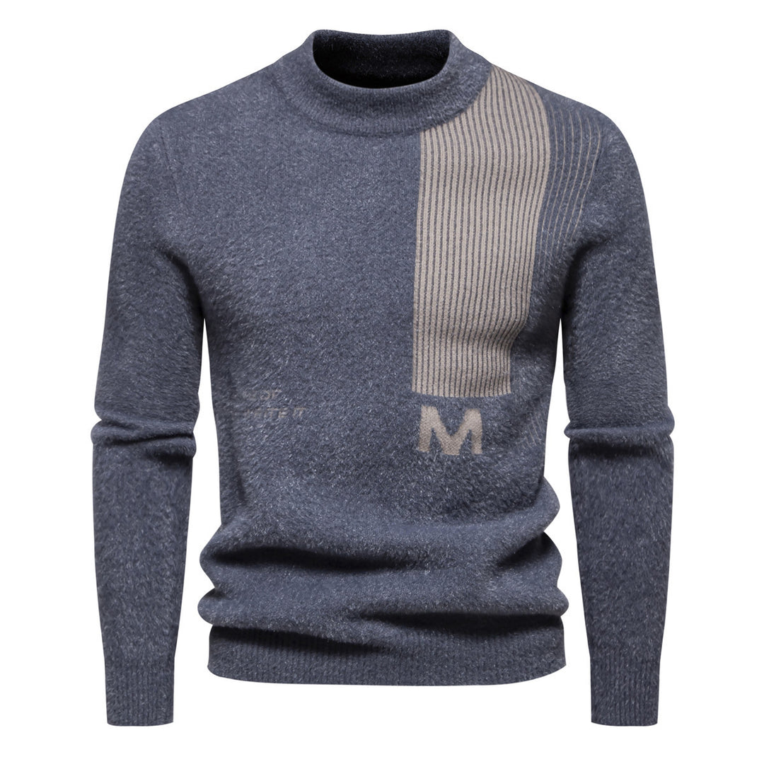 Herren Hochwertiger Strickpullover mit modernem Stehkragen und strukturiertem Design Aliams