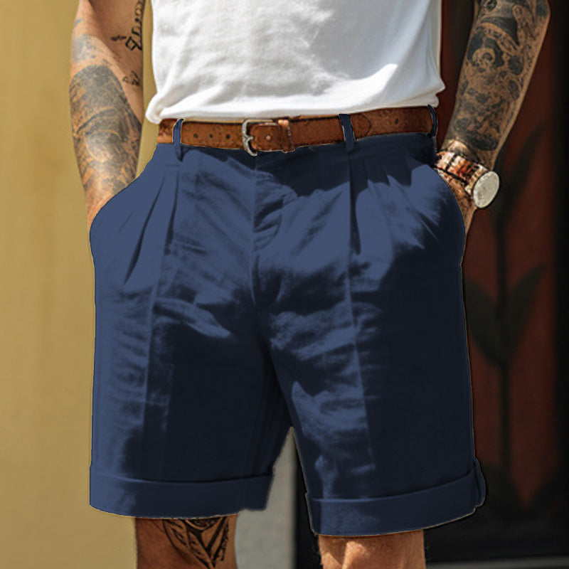 Herren Shorts aus atmungsaktivem Leinen mit praktischem Taschen-Design Aliams