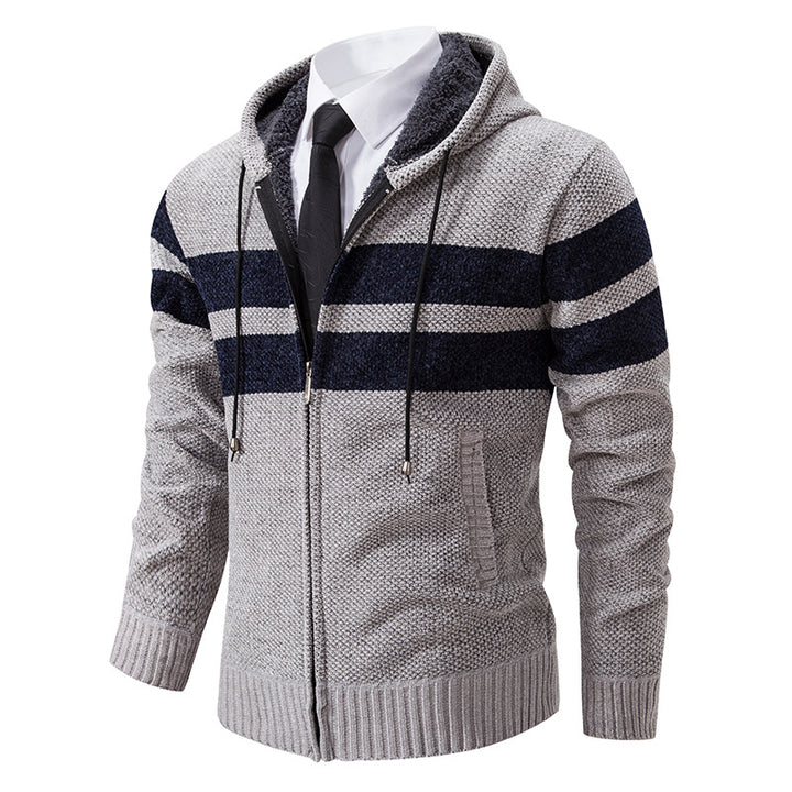 Herren Kapuzenpullover mit modernem Reißverschluss und praktischem Fleecefutter Aliams