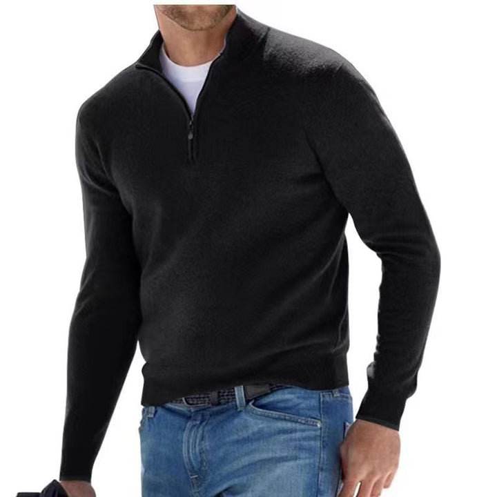 Herren Strickpullover mit modernem Stehkragen und praktischem Zipper Aliams