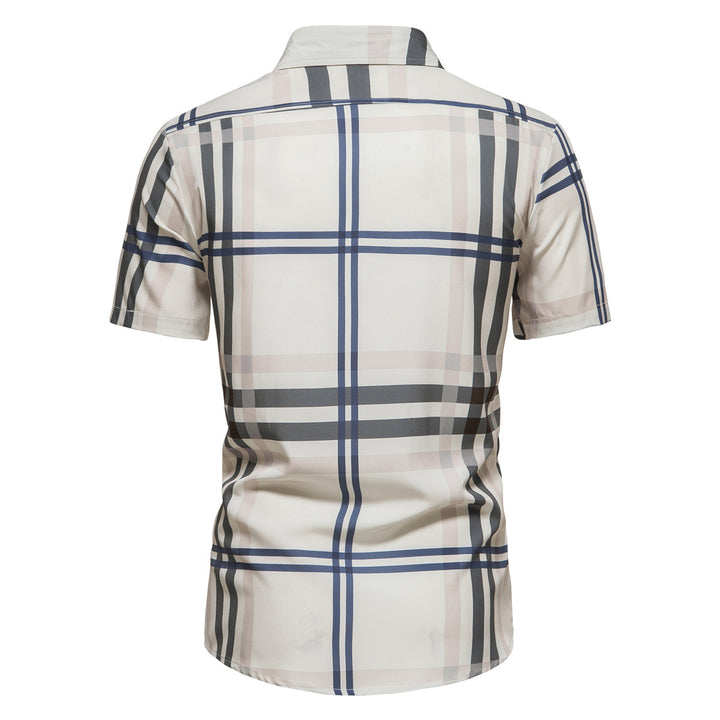 Herren kariertes Kurzarmhemd mit modernem Schnitt Aliams