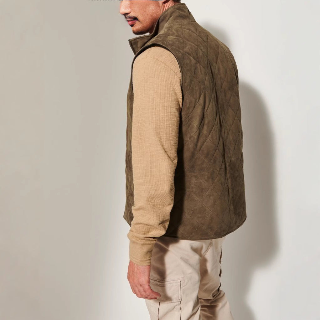 Herren Steppweste aus hochwertigem Wildleder Aliams