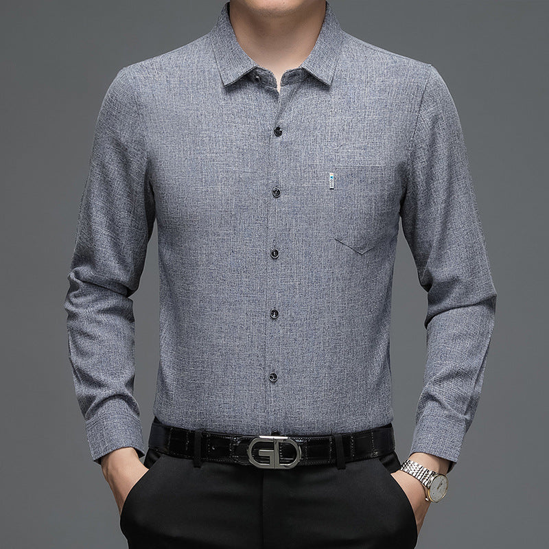 Herren elegantes Langarm-Hemd mit feinem Strukturdesign Aliams