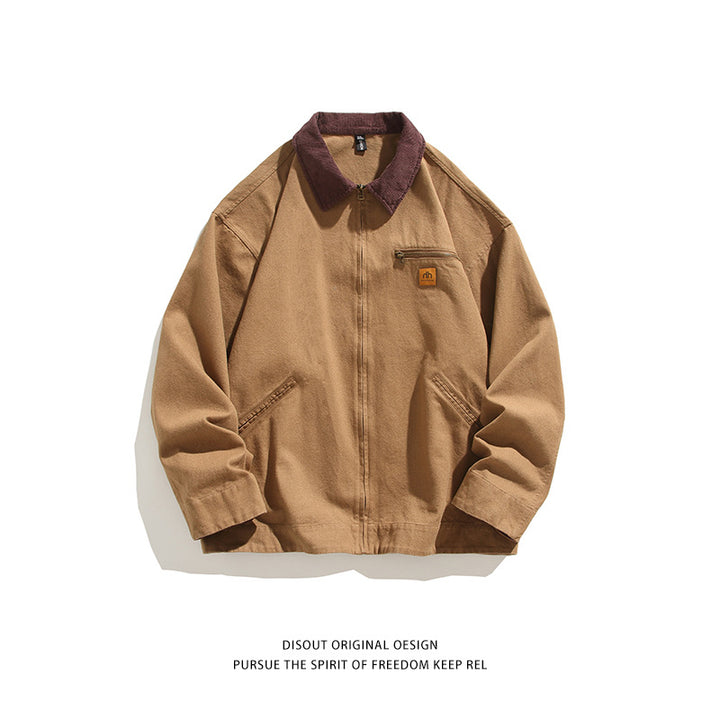 Herren robuste Freizeitjacke mit hohem Kragen und praktischen Taschen Aliams