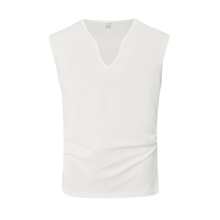 Herren ärmelloses V-Ausschnitt-Tanktop aus atmungsaktivem Stretchmaterial Aliams