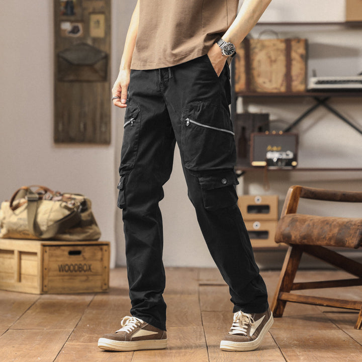 Herren robuste Cargo-Hose mit vielseitigen Taschen und verstellbarem Bund Aliams
