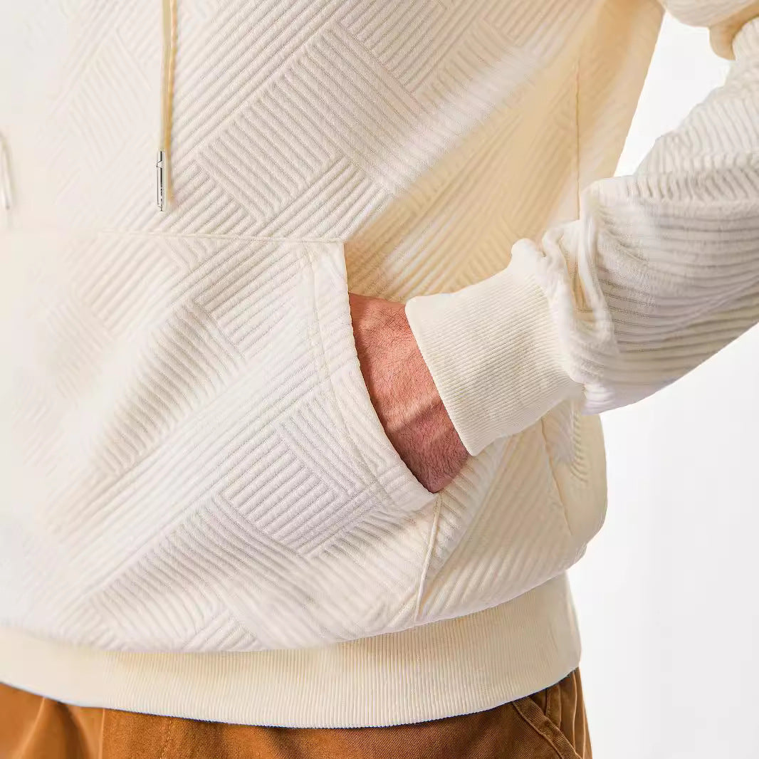 Herren Kapuzenpullover mit strukturiertem Design und praktischer Kängurutasche Aliams