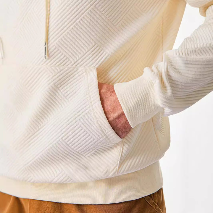 Herren Kapuzenpullover mit strukturiertem Design und praktischer Kängurutasche Aliams