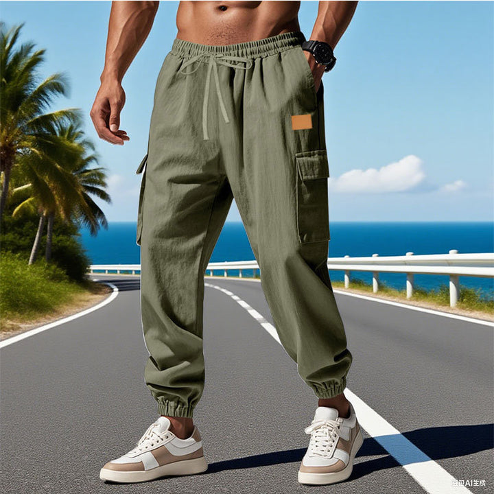 Herren Cargo-Hose mit elastischem Bund und praktischen Taschen Aliams
