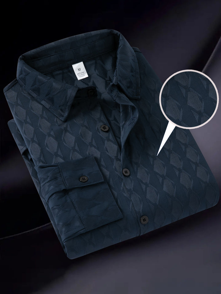 Herren elegantes Hemd mit strukturiertem Muster und hochwertiger Verarbeitung Aliams