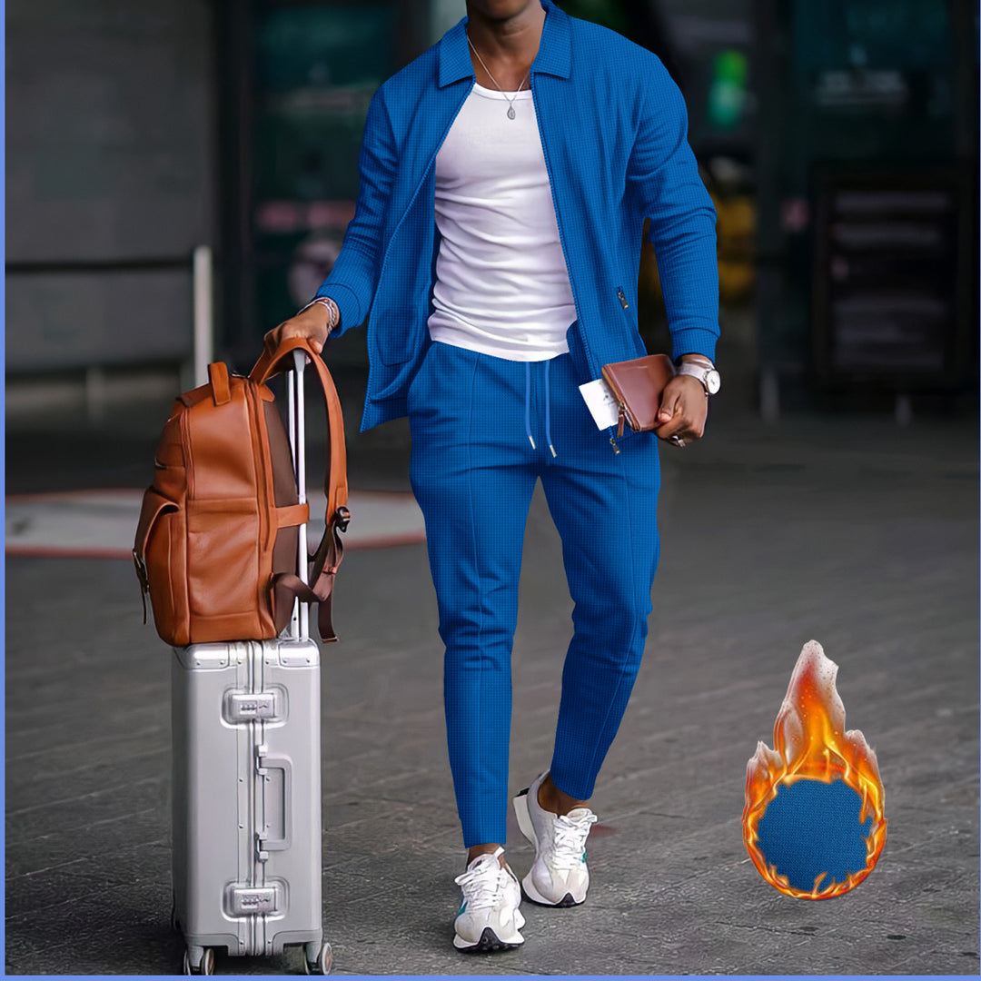 Herren sportliches Freizeitanzug mit strukturiertem Design und elastischem Bund Aliams