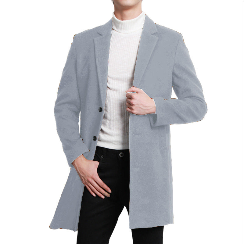 Herren eleganter Longblazer mit modernem Schnitt und doppelter Knopfreihe Aliams