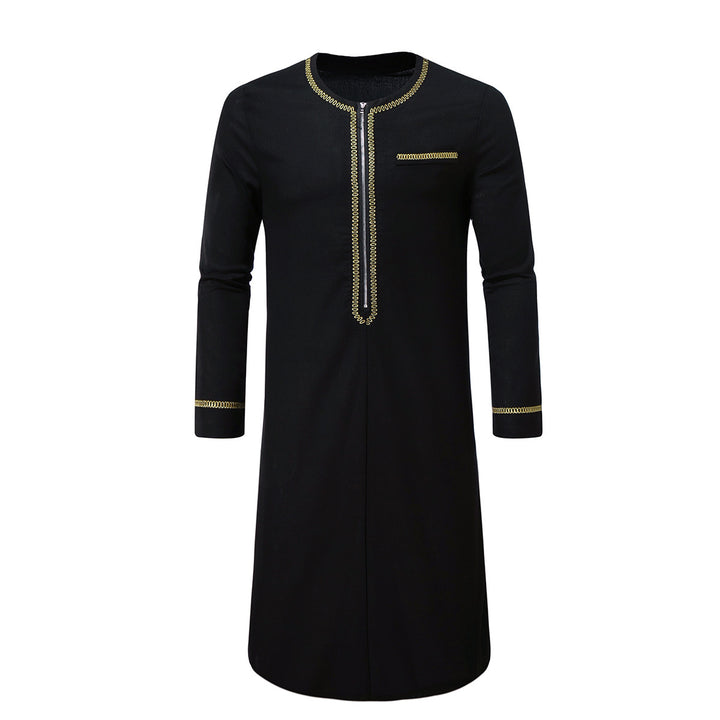 Herren elegantes Tunika-Kleid mit feinen Stickdetails Aliams