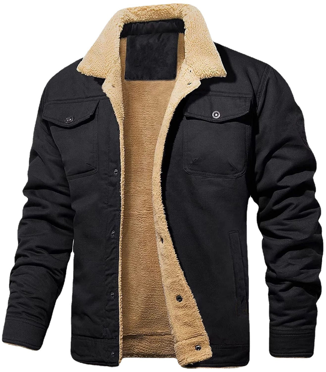 Herren warme Übergangsjacke mit flauschigem Innenfutter Aliams
