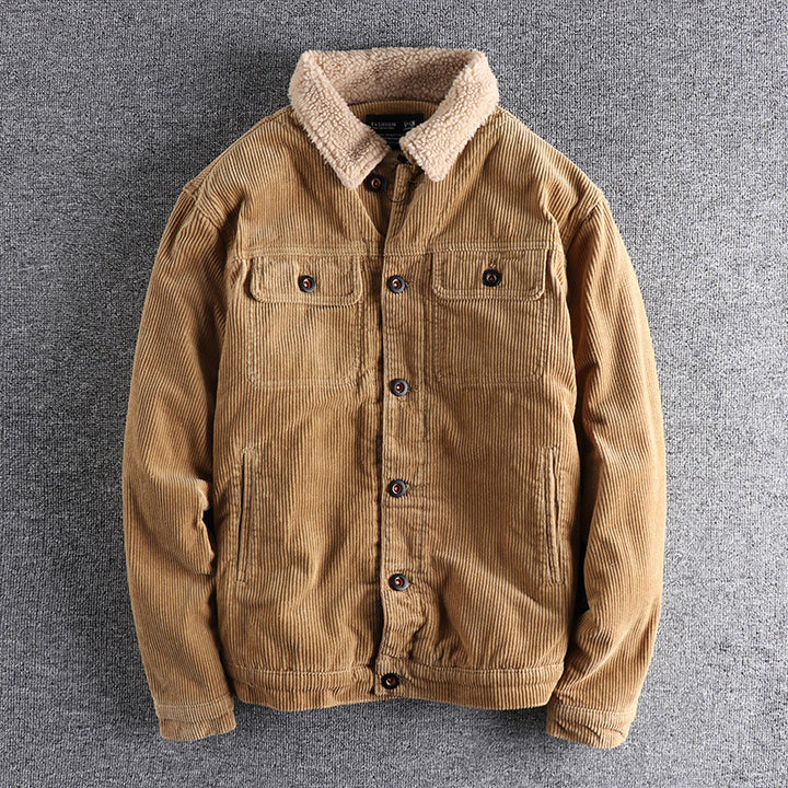 Herren Cordjacke mit kuscheligem Futter und praktischen Taschen Aliams