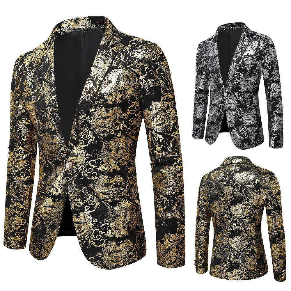 Herren eleganter Pailletten Blazer im Barockstil Aliams