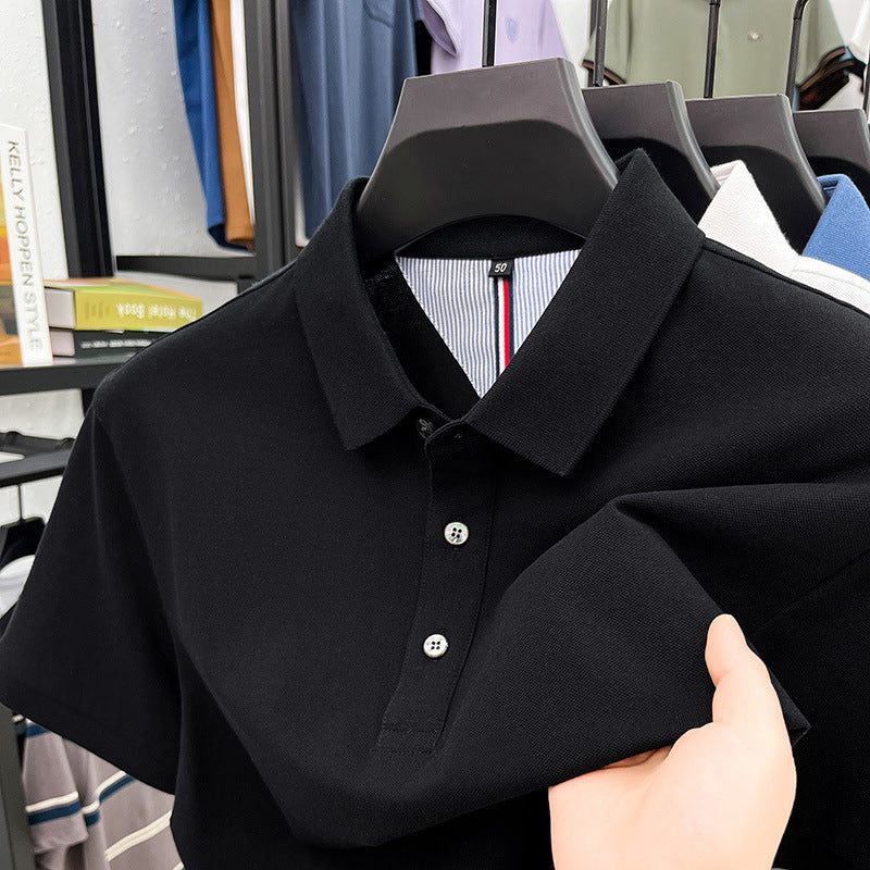 Herren Kurzarm-Polohemd mit feiner Piqué-Struktur und eleganter Knopfleiste Aliams