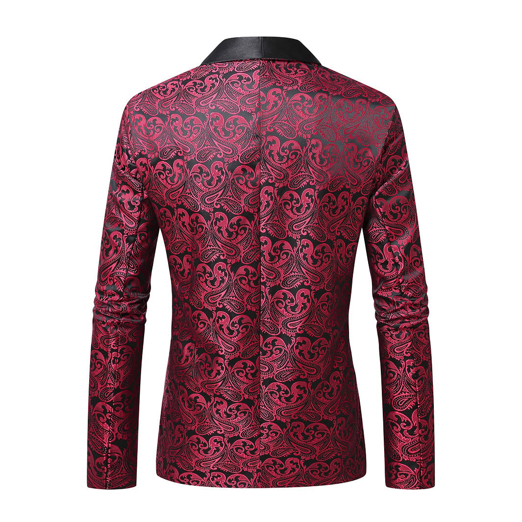 Herren eleganter Pailletten Blazer mit Paisley-Muster Aliams