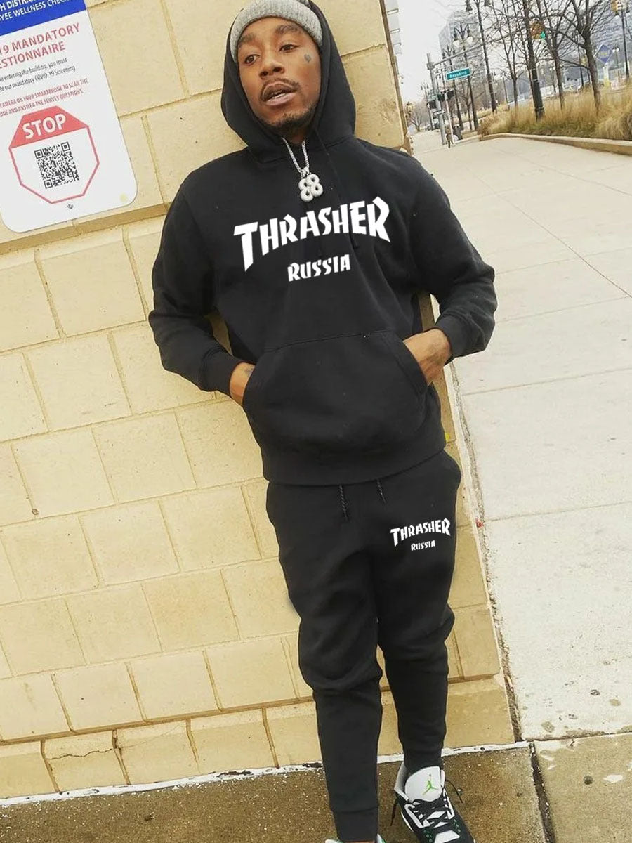 Herren Hoodie und Jogginghose Set mit auffälligem Logo Aliams