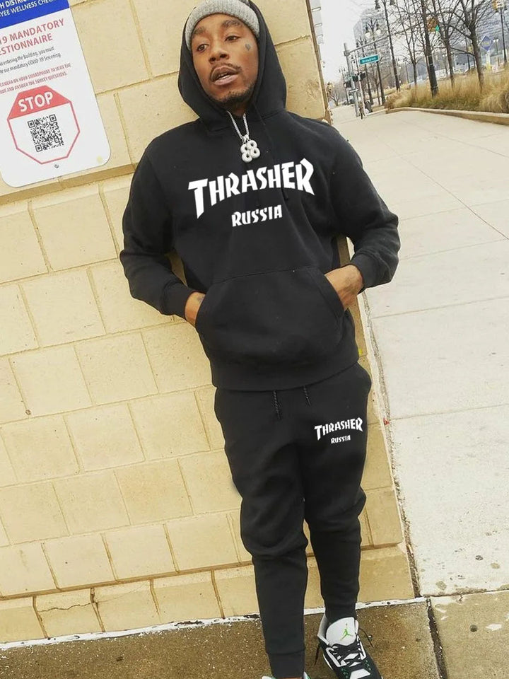 Herren Hoodie und Jogginghose Set mit auffälligem Logo Aliams