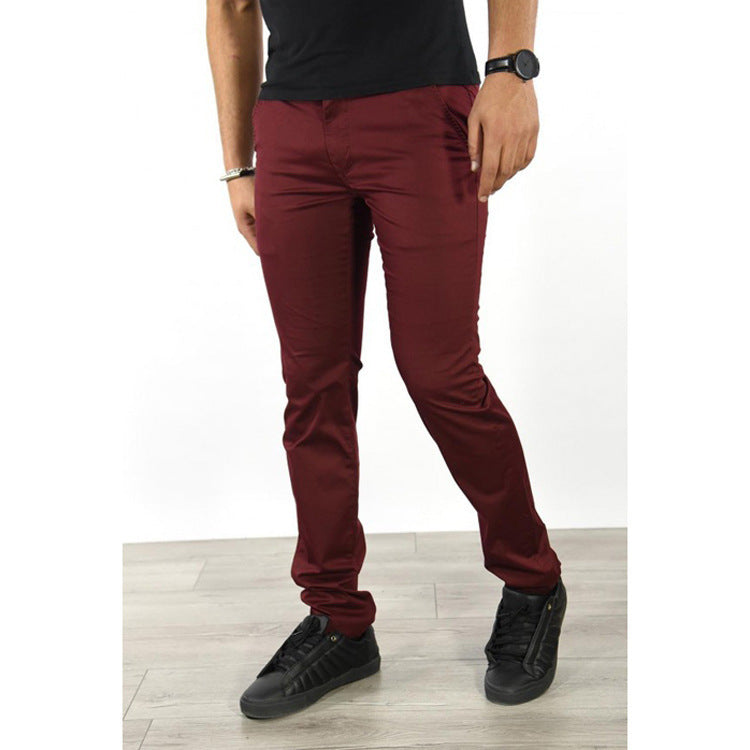 Herren elegante Chino-Hose mit schmalem Schnitt und praktischen Taschen Aliams