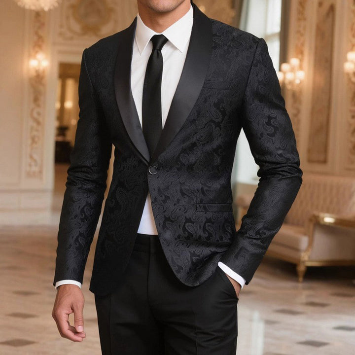 Herren eleganter Smoking-Blazer mit paisley Muster Aliams