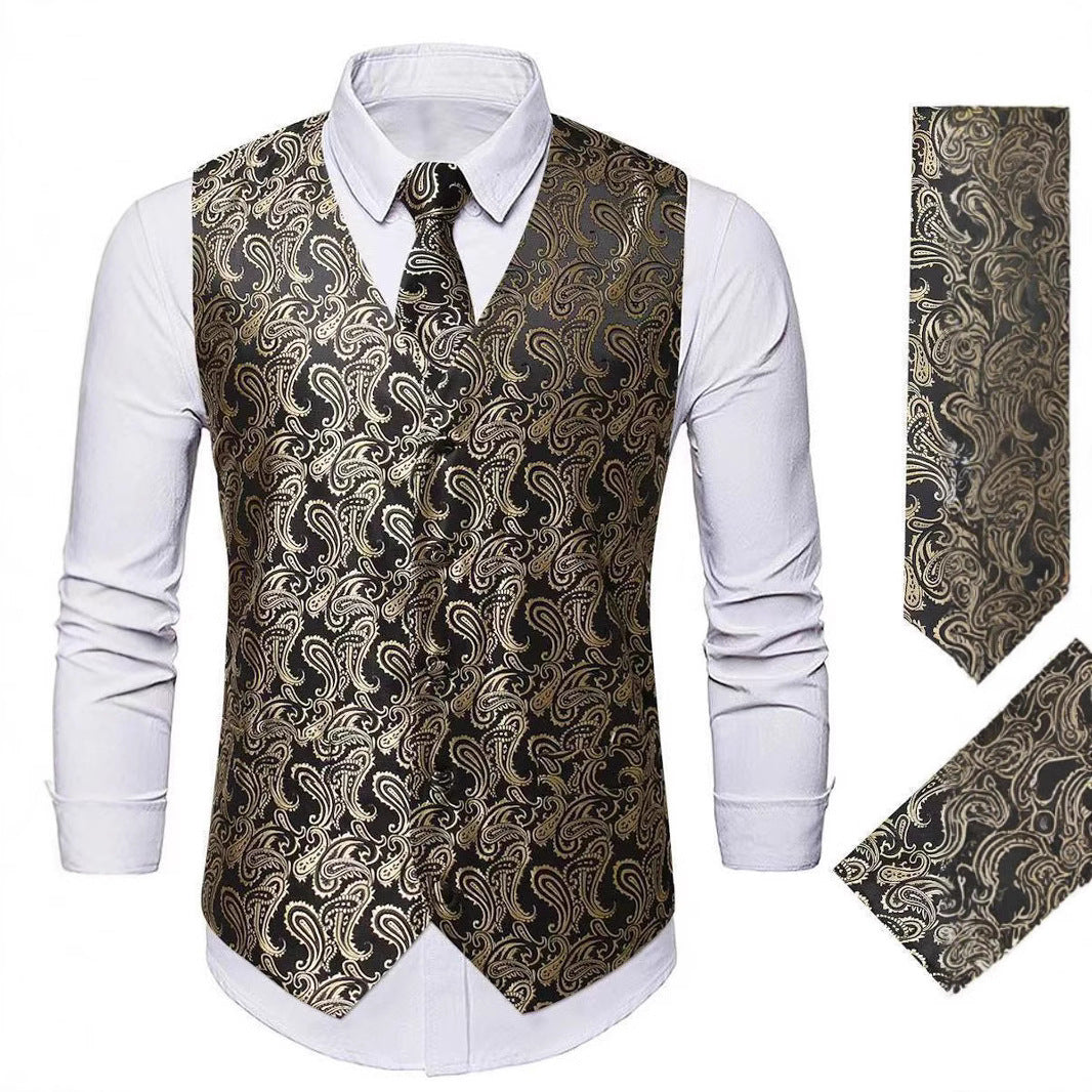 Herren elegante Weste mit Paisley-Muster Aliams
