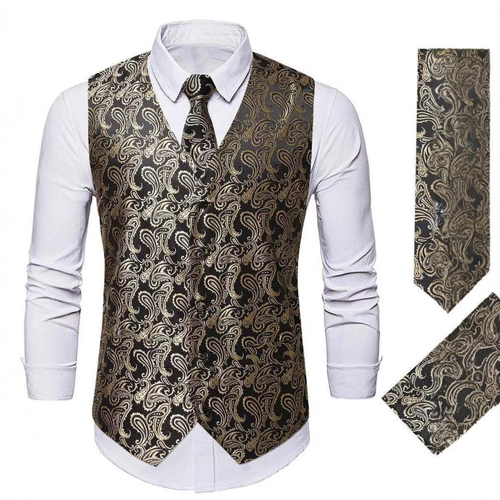 Herren elegante Weste mit Paisley-Muster Aliams