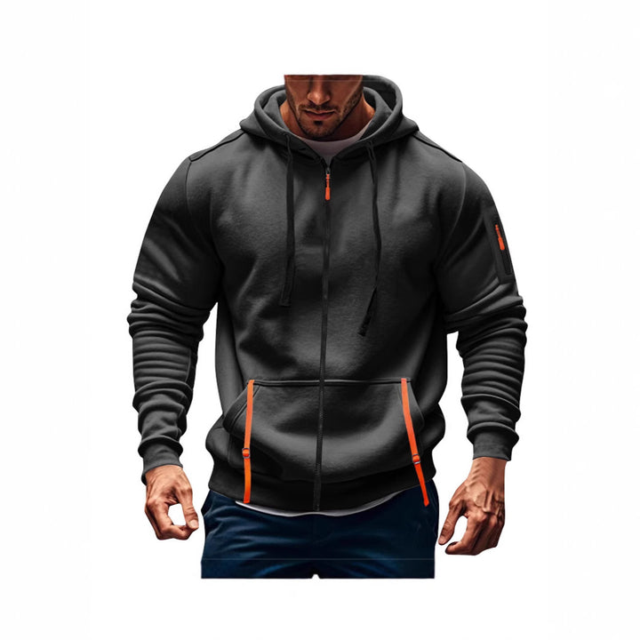 Herren sportlicher Kapuzenpulli mit praktischen Taschen Aliams