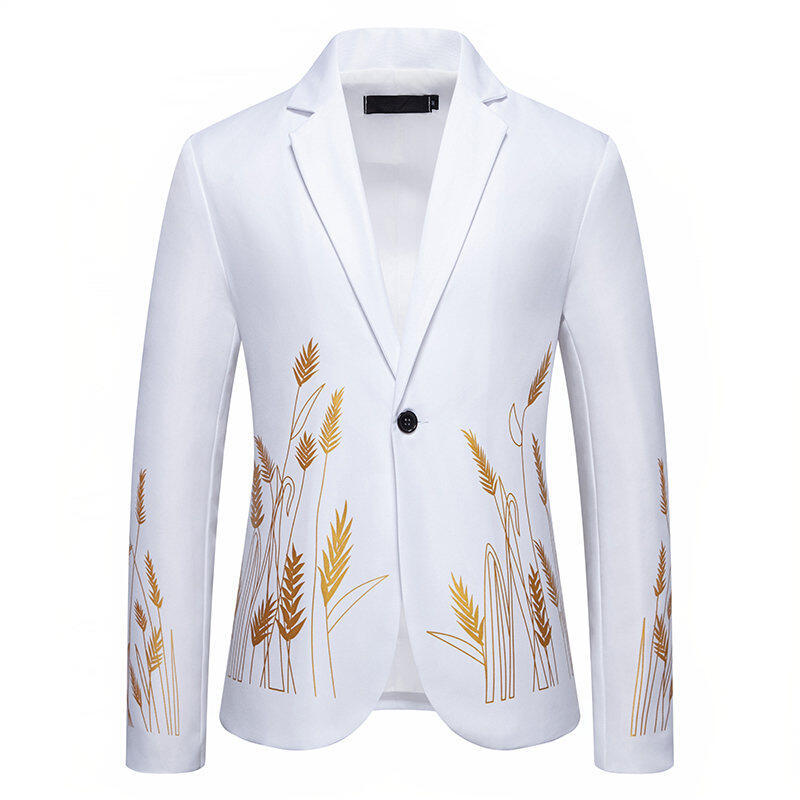 Herren eleganter Blazer mit floralen Stickereien Aliams