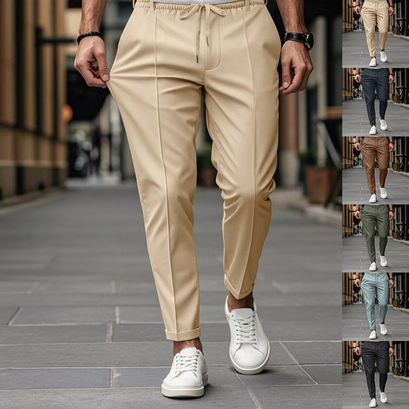 Herren elegante Freizeithose mit praktischen Taschen und elastischem Bund Aliams