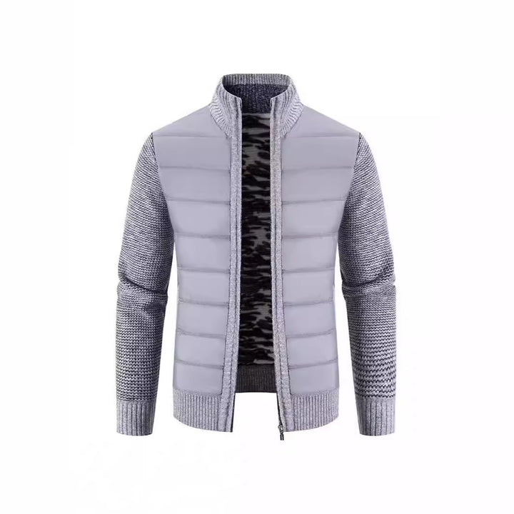 Herren Hybridjacke mit hochabschließendem Kragen und modischen Strickdetails Aliams
