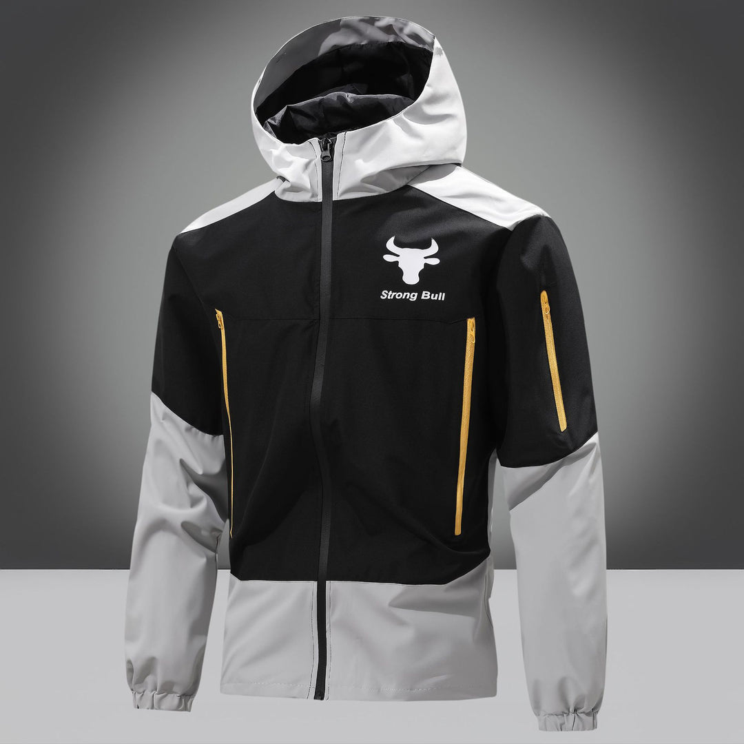 Herren Funktionsjacke mit wasserdichtem Material und praktischen Reißverschlusstaschen Aliams