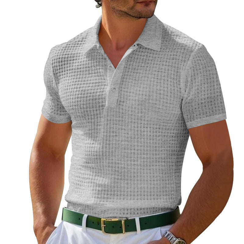 Herren Poloshirt mit strukturiertem Gewebe und modernen Knopfdetails Aliams