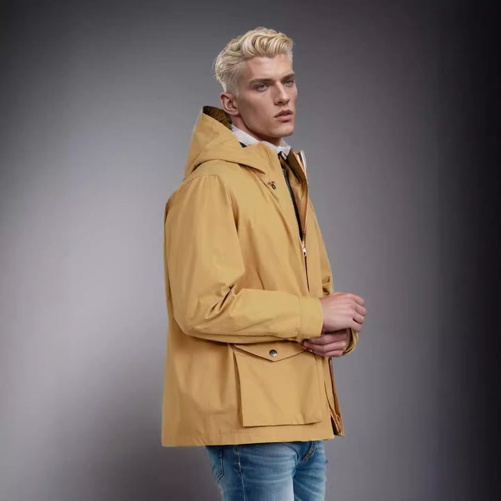 Herren wasserdichte Outdoormantel mit abnehmbarer Kapuze Aliams