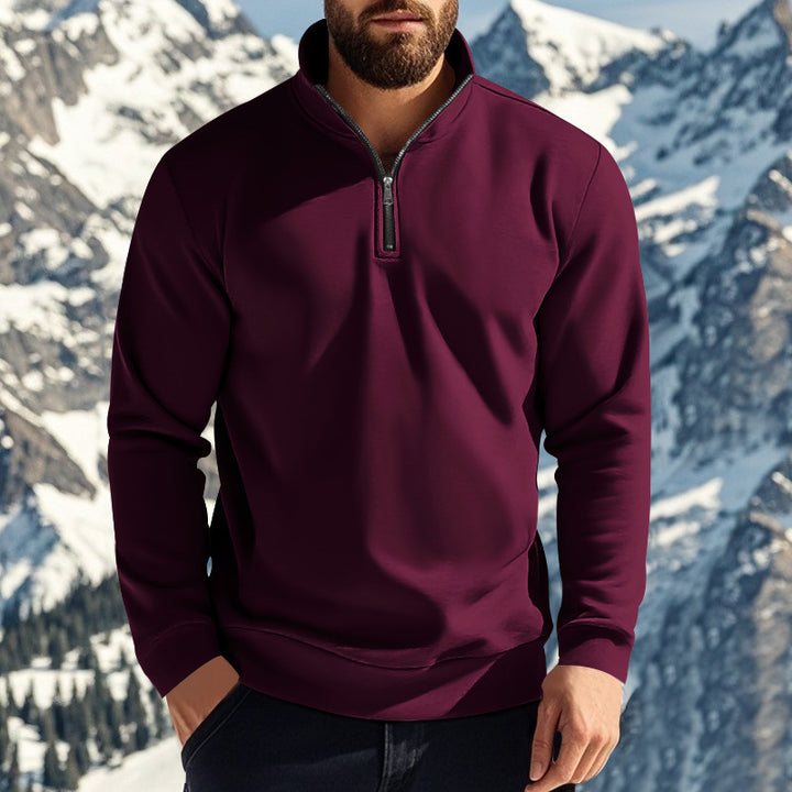 Herren Fleece-Pullover mit halbem Reißverschluss Aliams