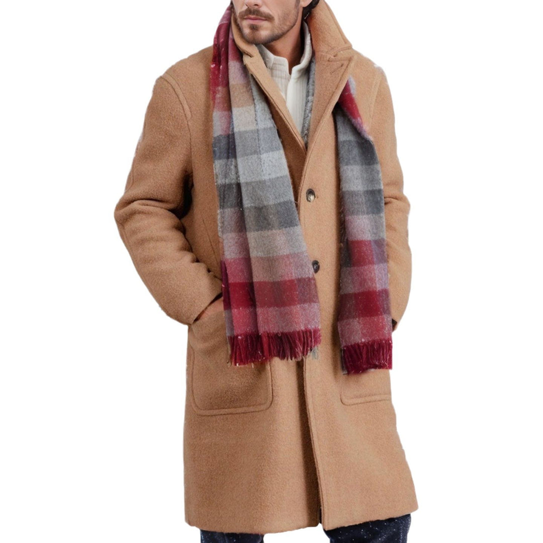 Herren eleganter und wärmer Wintermantel mit doppelter Knopfleiste und praktischen Taschen Aliams