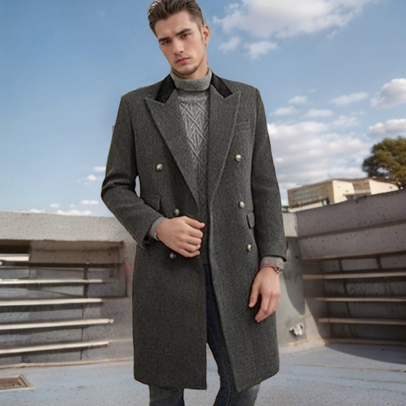 Herren Eleganter, taillierter Wollmantel Aliams