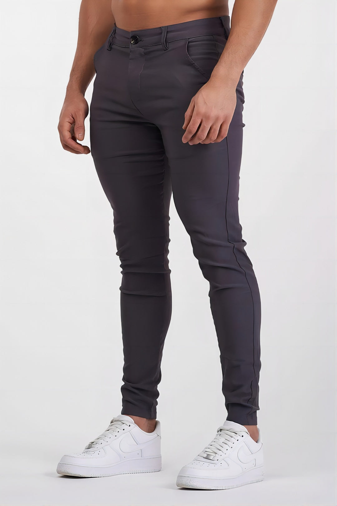Herren eng anliegende Chinohose mit elastischem Bund und stylishem Design Aliams