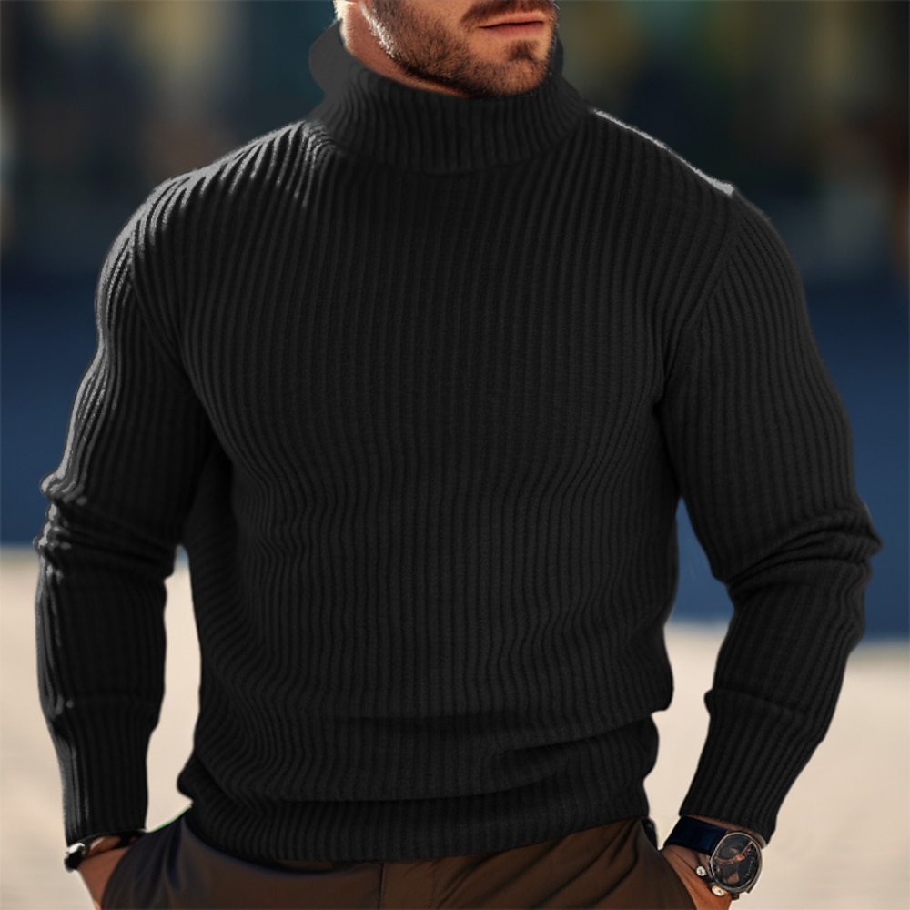 Herren Rollkragenpullover mit Rippstruktur Aliams