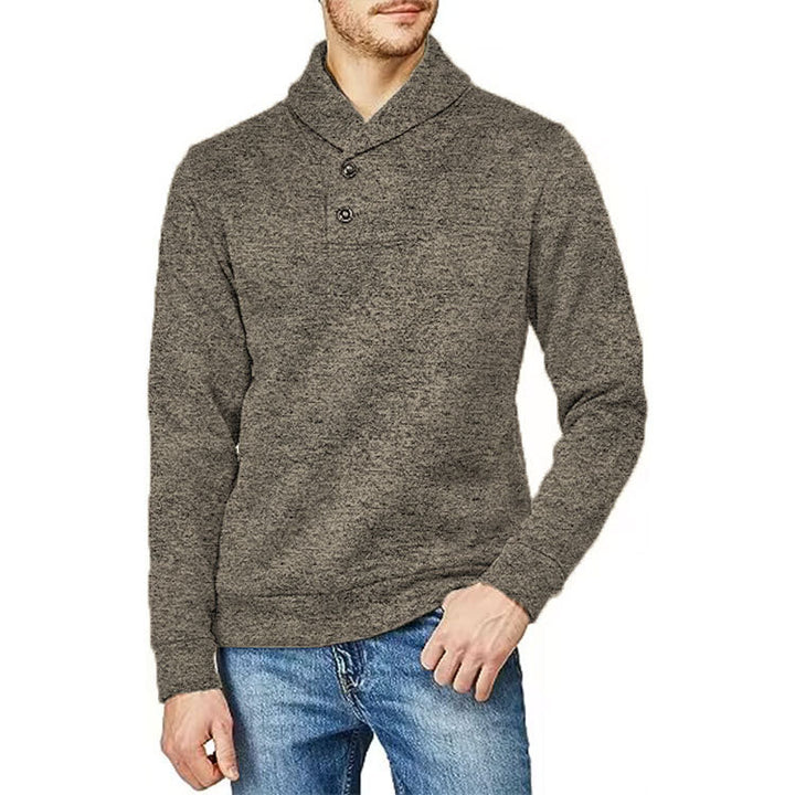 Herren Pullover mit Stehkragen und Knopfdetail Aliams