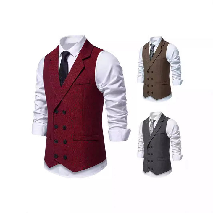 Herren Elegante Anzugweste mit klassischem Hahnentrittmuster und modernem Schnitt Aliams