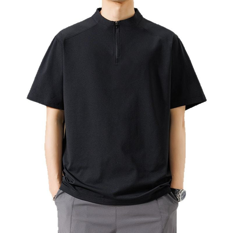 Herren Kurzarm Funktionsshirt mit Reißverschluss und atmungsaktiver Technologie Aliams