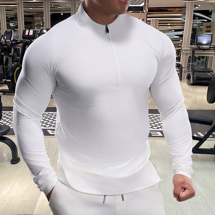 Herren Sportliches Funktionsoberteil mit kurzem Reißverschluss Aliams