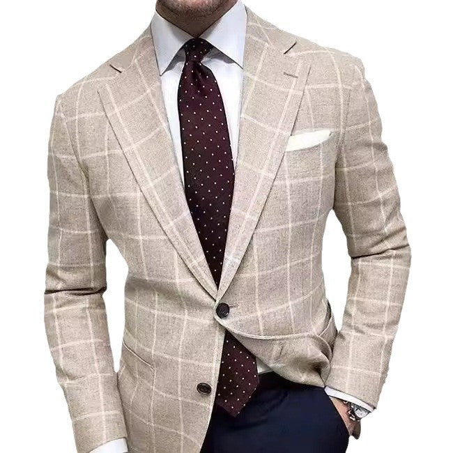 Herren eleganter Leinenblazer mit schmalem Schnitt Aliams