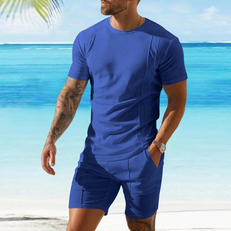 Herren Sportliches Kurzarm-Oberteil und Shorts-Set Aliams