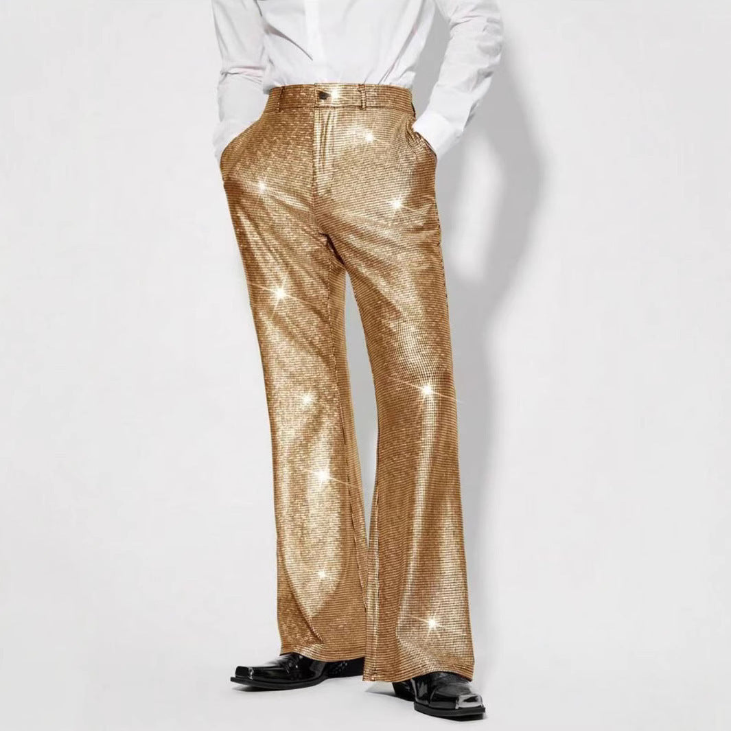Herren Glamouröse Paillettenhose im schimmernden Schnitt Aliams