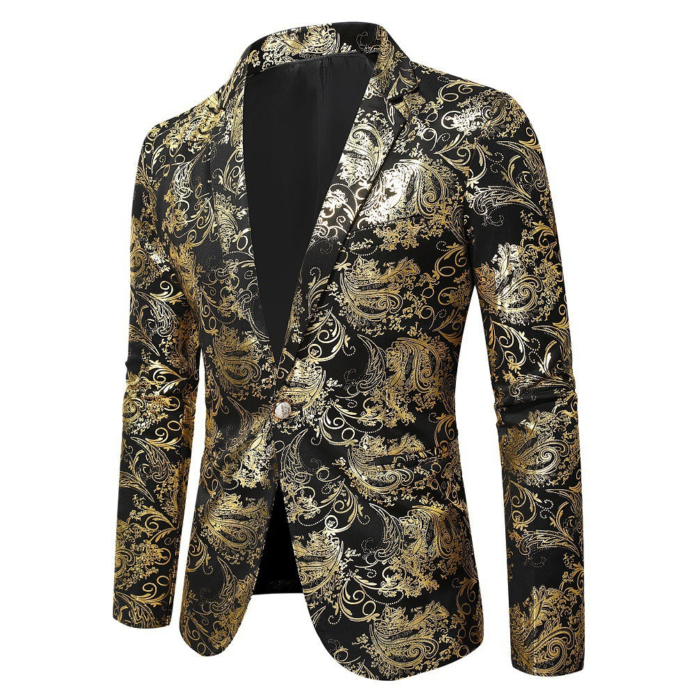Herren eleganter Goldmuster Blazer Aliams