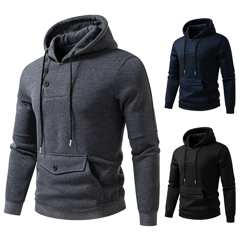 Herren Stylische Kapuzenpullover mit Knopfdetails Aliams