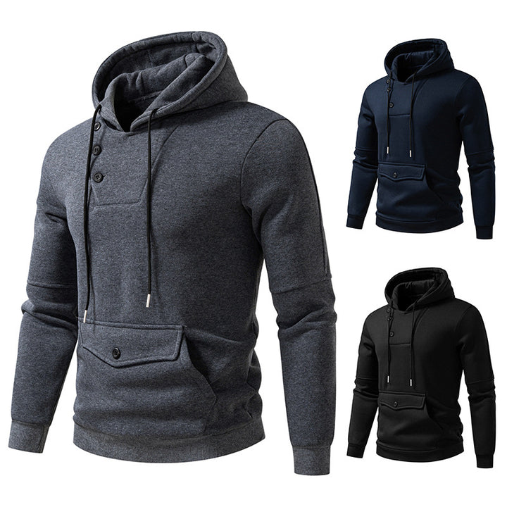 Herren Stylische Kapuzenpullover mit Knopfdetails Aliams